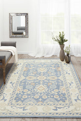 Anatolia ANA-07 Light Blue Wool & Nylon Area Rug – Traditional Oriental Design